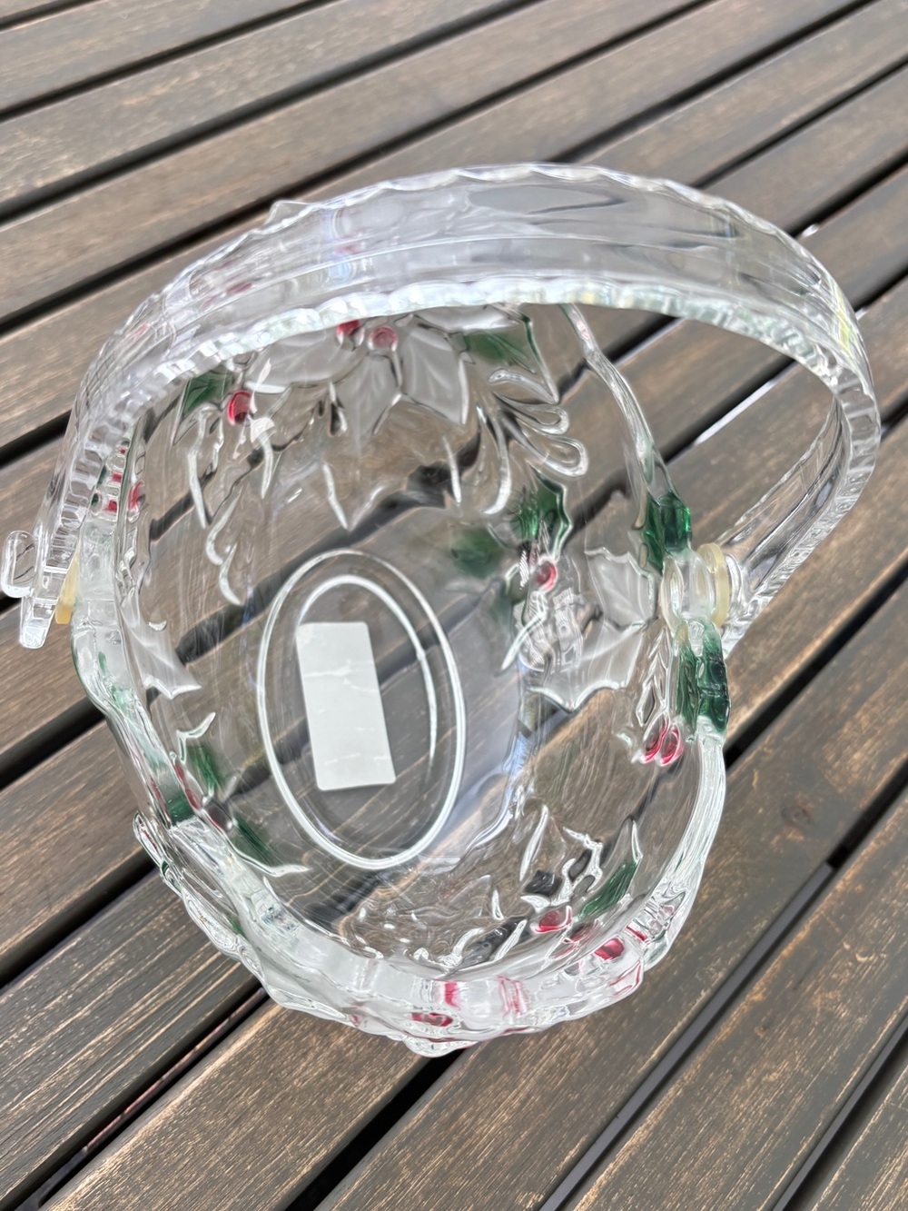 Mikasa Holiday Bloom Glass Basket, Holly Berry Vintage - Picture 16 of 16